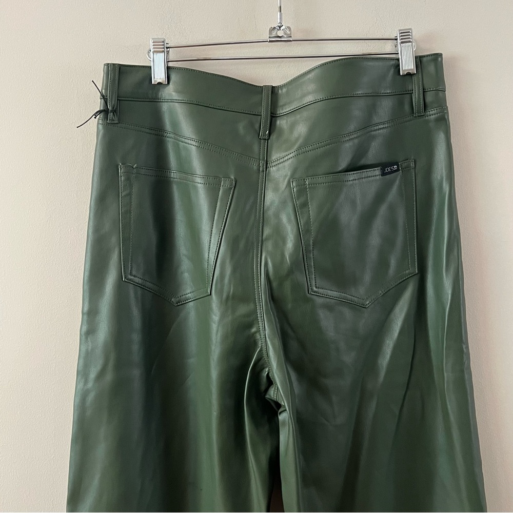 Joe’s jeans Faux leather wide leg high waist ankle jeans pants 31 Hunter Green - Picture 5 of 12
